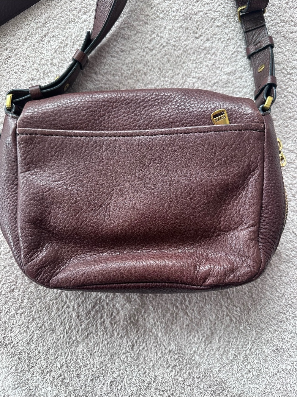 Fossil Pebbled Leather Crossbody Bag - Brown - Picture 2 of 7